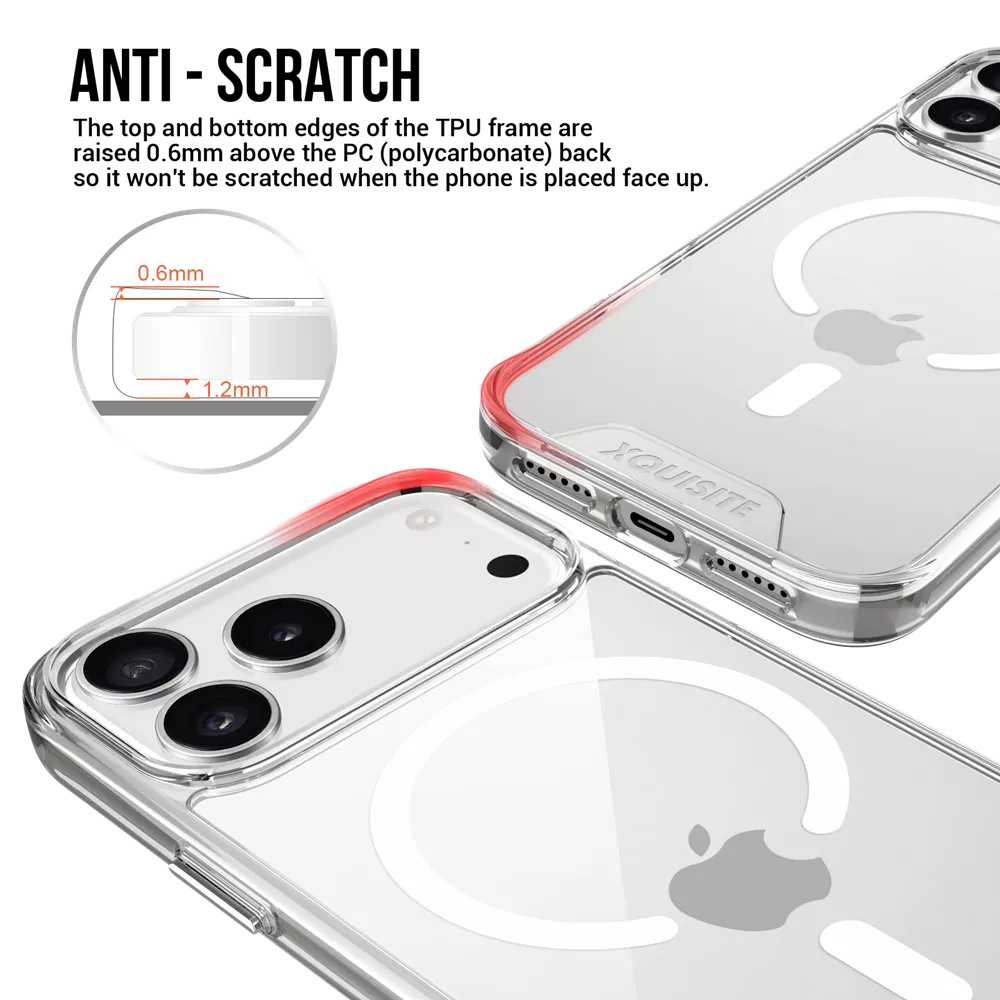 Promag magsafe clear charging phone case for iphone 17 pro max - anti-scratch features