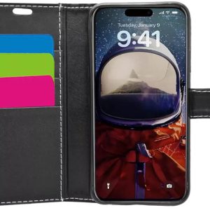 Wallet-style black PU leather phone case for iPhone 17 - at Repair Alliance, Perth Road, Dundee