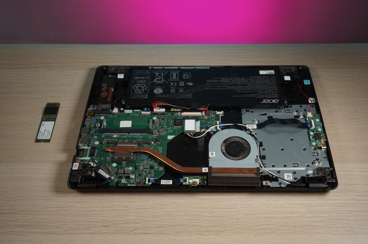 Acer laptop opened for ssd replacement at repair alliance dundee