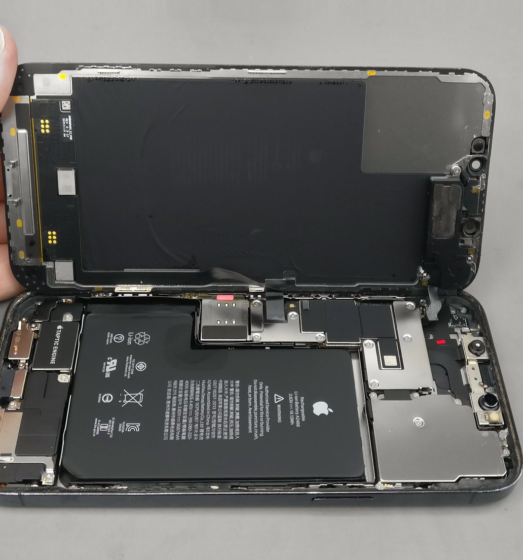 Iphone 12 pro max opened for water damage assessment at repair alliance dundee