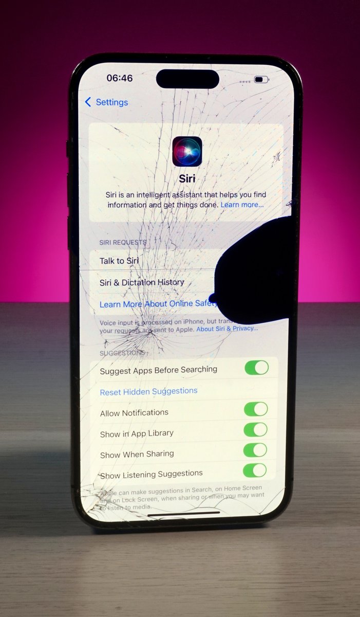 Iphone with cracked screen at repair alliance dundee