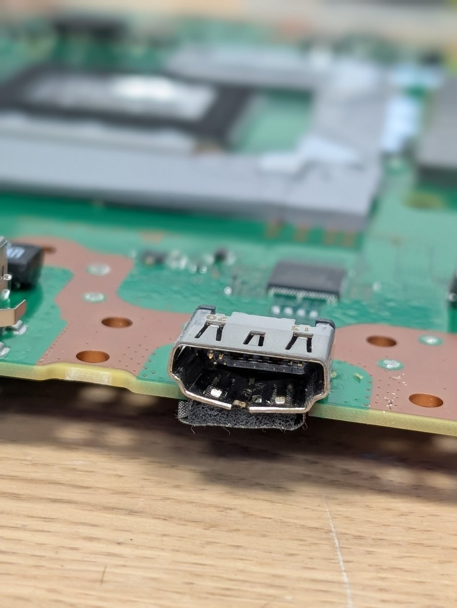Damaged hdmi port on playstation motherboard at repair alliance dundee