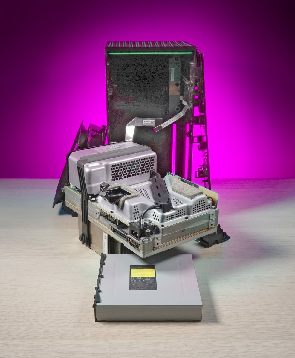Xbox series x internals showing psu and disc drive at repair alliance dundee