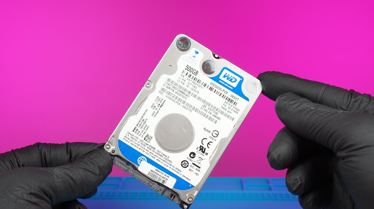 Western digital hard drive held during replacement at repair alliance dundee